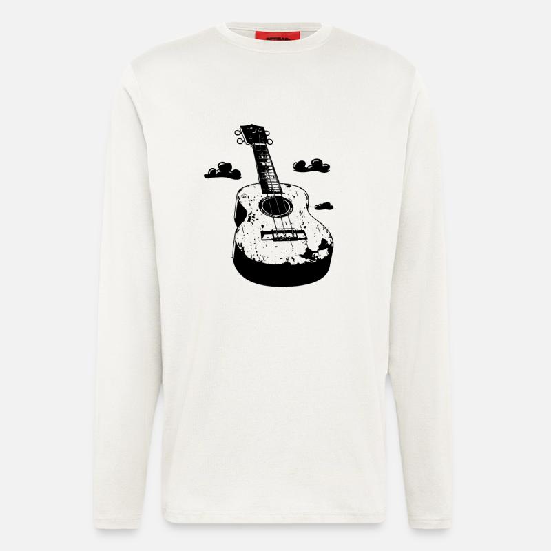 Ukulele Comic-Stil - Langarmshirt - made by SPREAD  - OFF WHITE