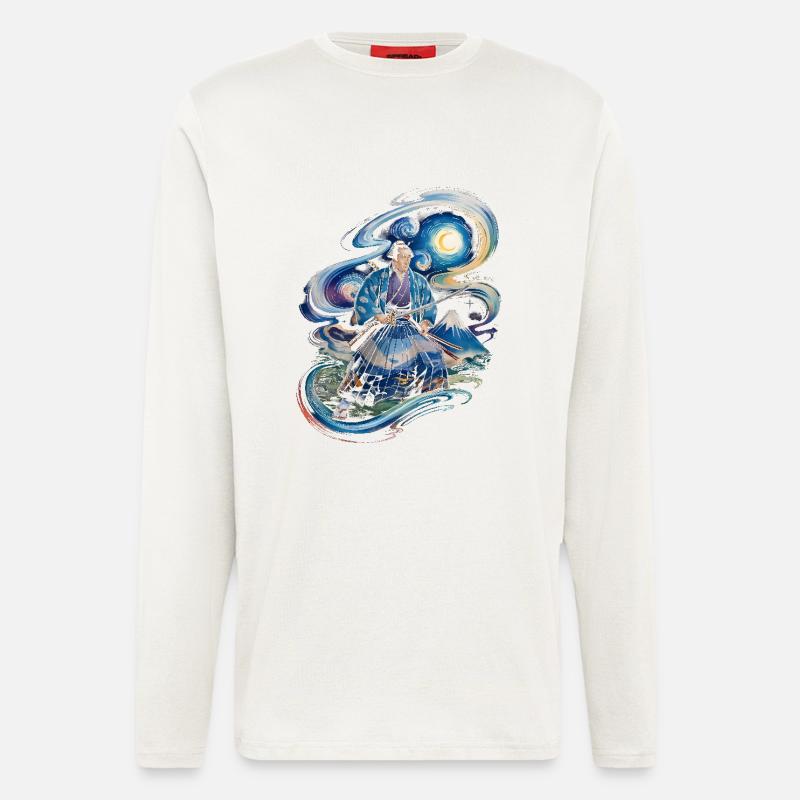 Samurai Ronin Mount Fuji japanisch - Langarmshirt - made by SPREAD  - OFF WHITE