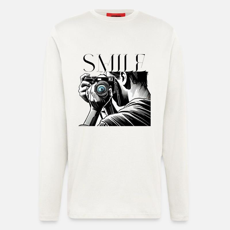 Camera Focus-Please Smile Design for Photographers - Longsleeve - made by SPREAD  - OFF WHITE