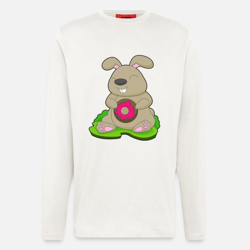Beignet lapin - Manches longues bio décontracté fabriqué en UE - OFF WHITE