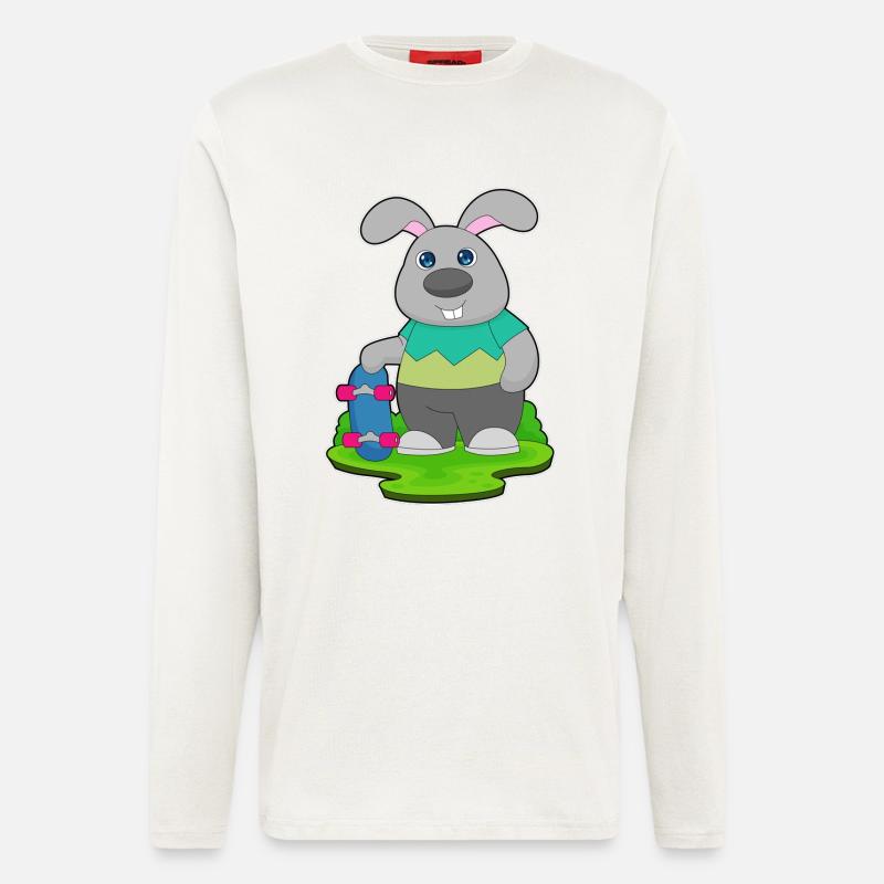Bunny Skater Skateboard - Longsleeve - made by SPREAD  - OFF WHITE