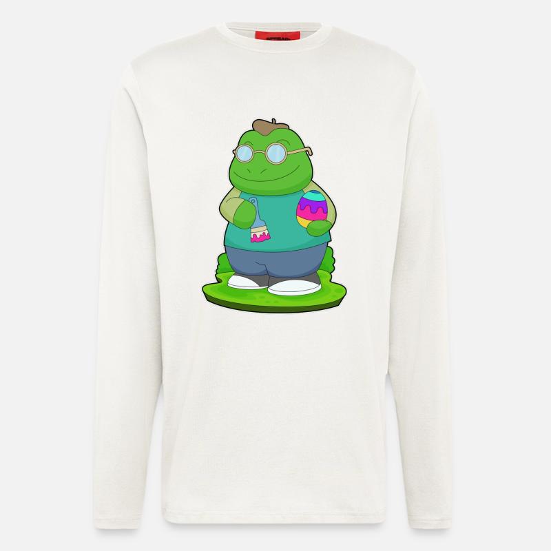 Frosch Ostern Maler - Langarmshirt - made by SPREAD - OFF WHITE