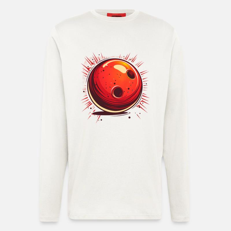 Bowlingkugel Comic Look - Langarmshirt - made by SPREAD  - OFF WHITE