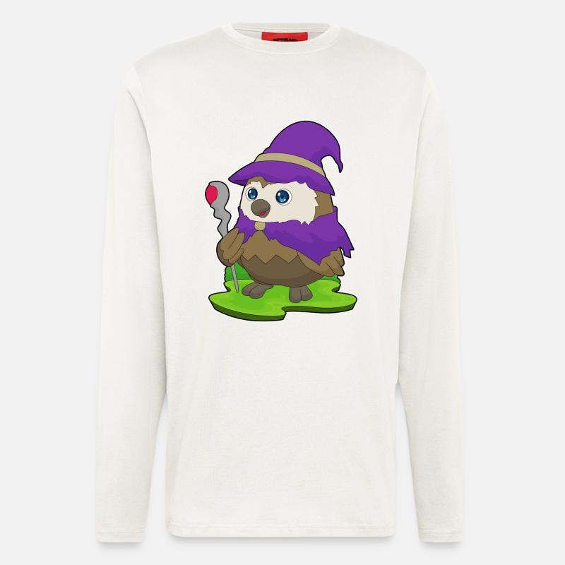 Eule Halloween Hexe - Langarmshirt - made by SPREAD - OFF WHITE