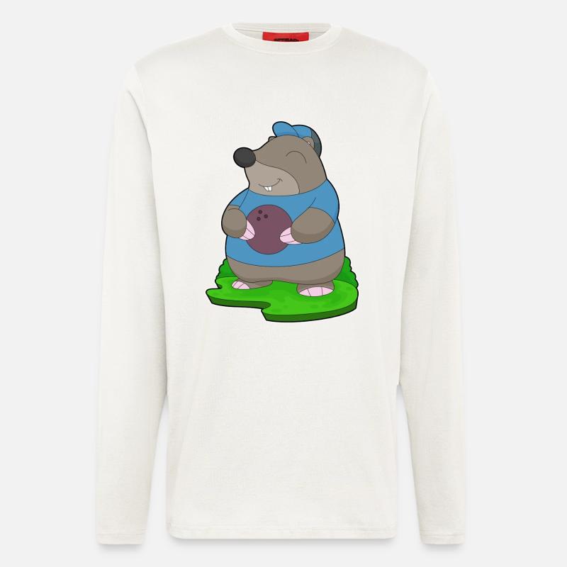 Mole Bowling Bowling Ball - Longsleeve - made by SPREAD - OFF WHITE
