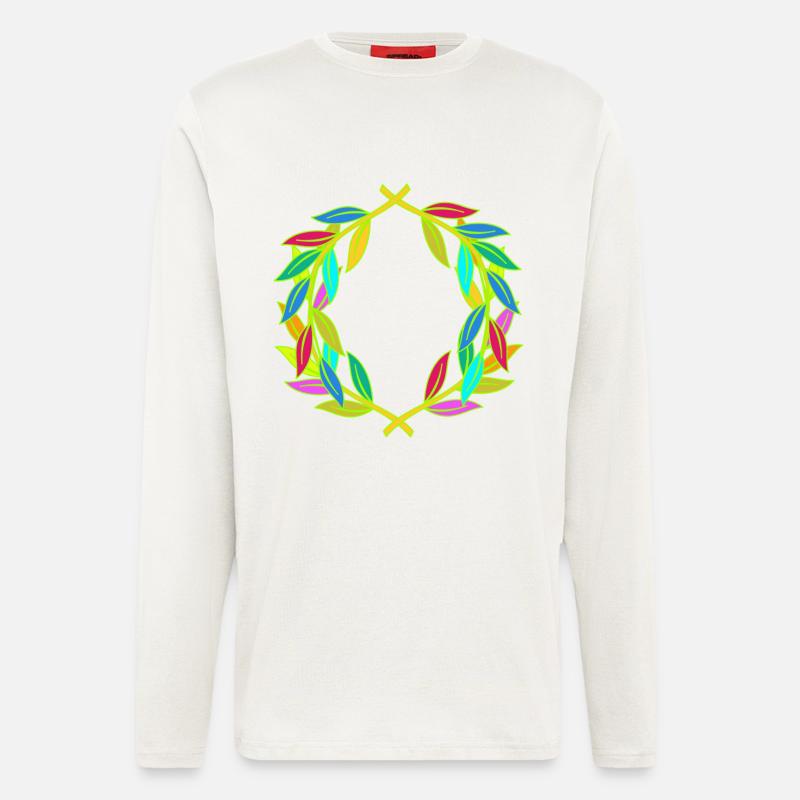 Rainbow Laurel Wreath Laurel - Longsleeve - made by SPREAD  - OFF WHITE