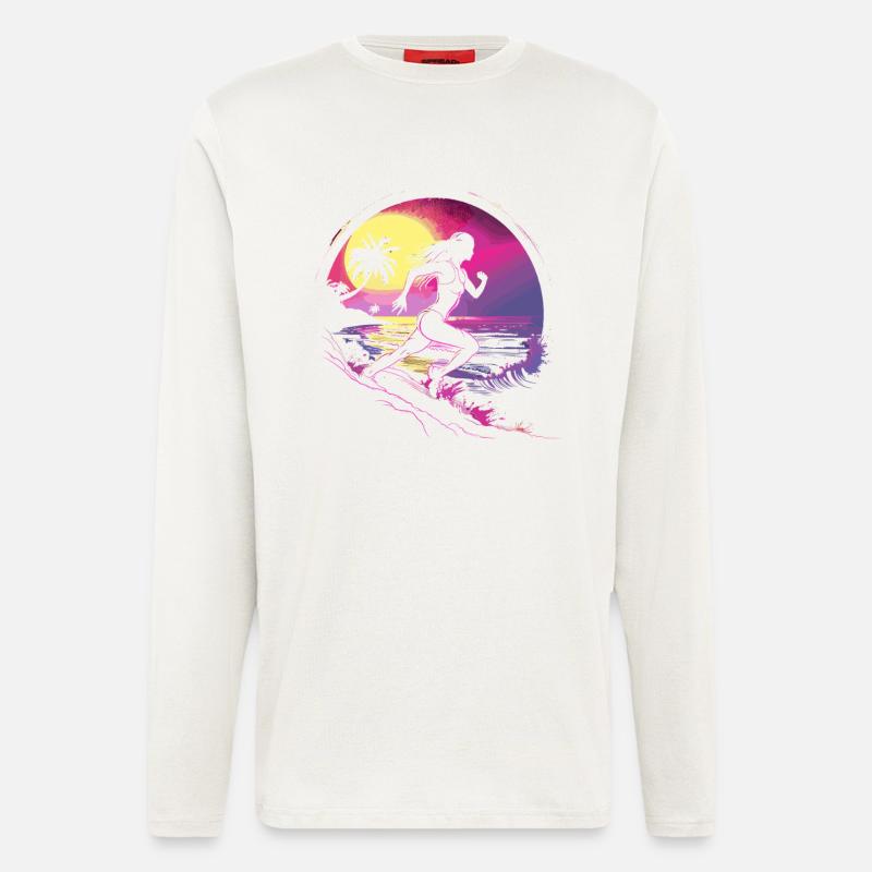 Läuferin Synthwave - Langarmshirt - made by SPREAD  - OFF WHITE
