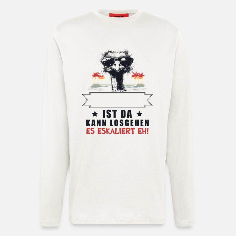 Es Eskaliert Eh! Strauß Name Personalisierbar - Langarmshirt - made by SPREAD  - OFF WHITE