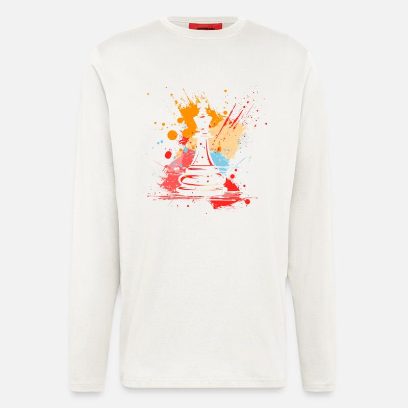 Schachfiguren Graffiti - Langarmshirt - made by SPREAD  - OFF WHITE