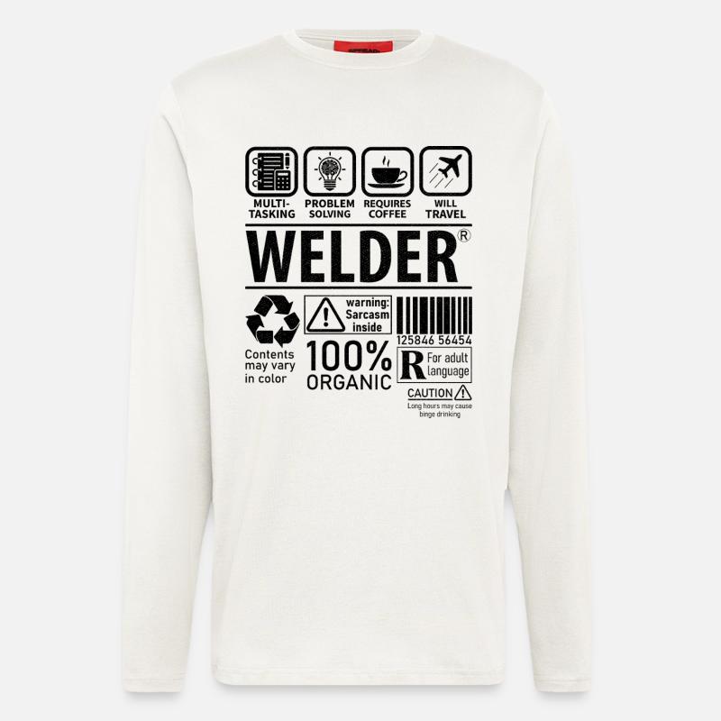Welder multi tasking problem solving requires - Longsleeve - made by SPREAD  - OFF WHITE