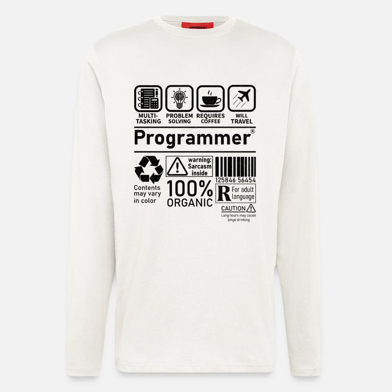 Programmer multi tasking problem solving requires - Langarmshirt - made by SPREAD  - OFF WHITE