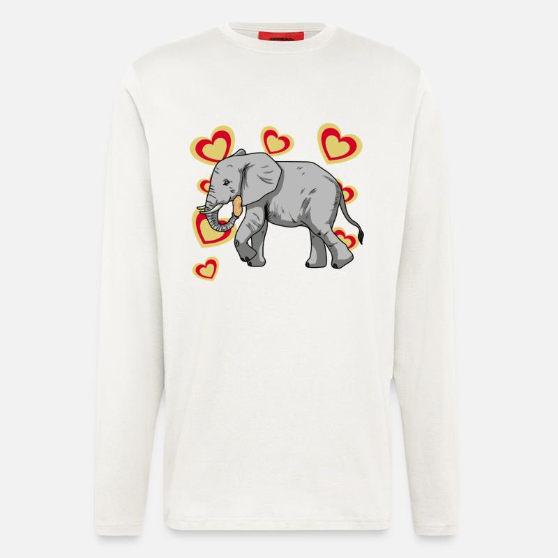 Elefant Elefanten Kinder Erdnuss - Langarmshirt - made by SPREAD - OFF WHITE