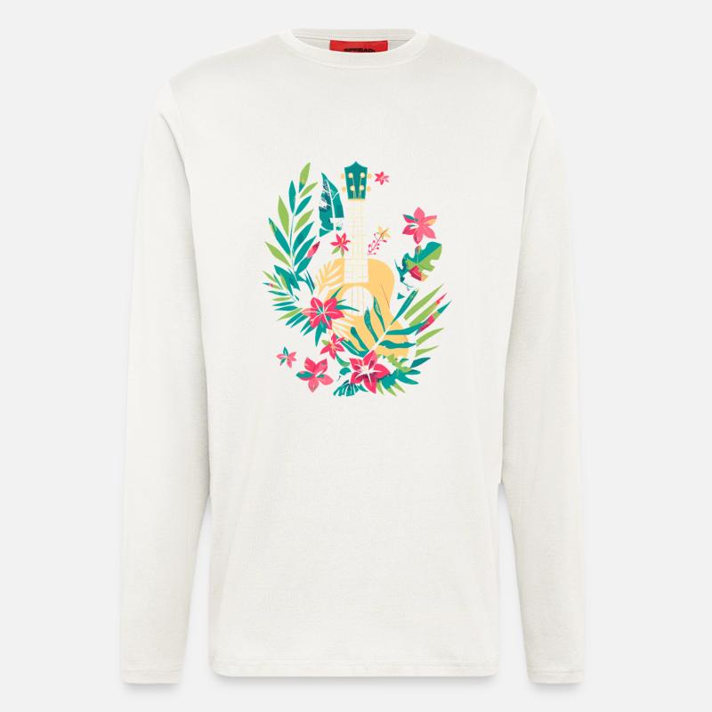 Ukulele Comic Look - Langarmshirt - made by SPREAD  - OFF WHITE
