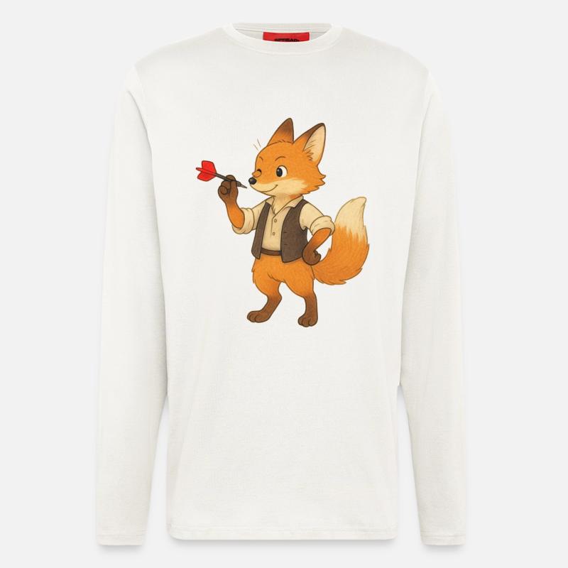 Fuchs beim Darten - Langarmshirt - made by SPREAD  - OFF WHITE
