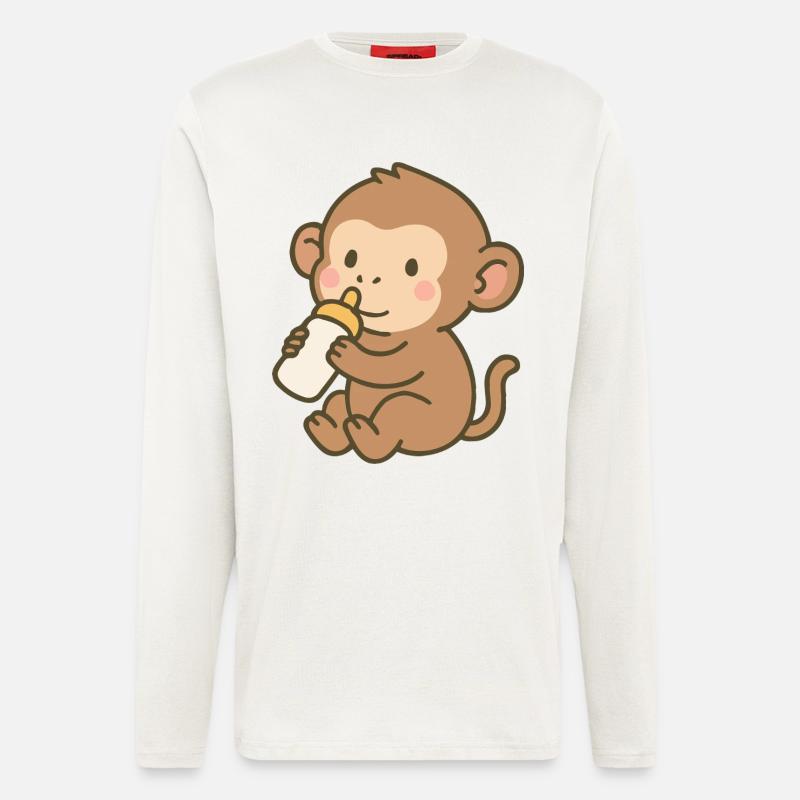 Flask Monkey - Longsleeve - made by SPREAD  - OFF WHITE