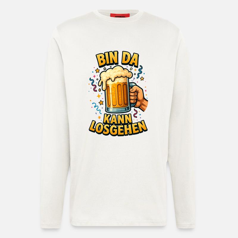 Bier Bierflasche Bierzelt Bierkrug Biergarten - Langarmshirt - made by SPREAD  - OFF WHITE