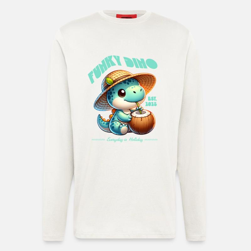 Funky Dino Kokosnuss - Langarmshirt - made by SPREAD  - OFF WHITE