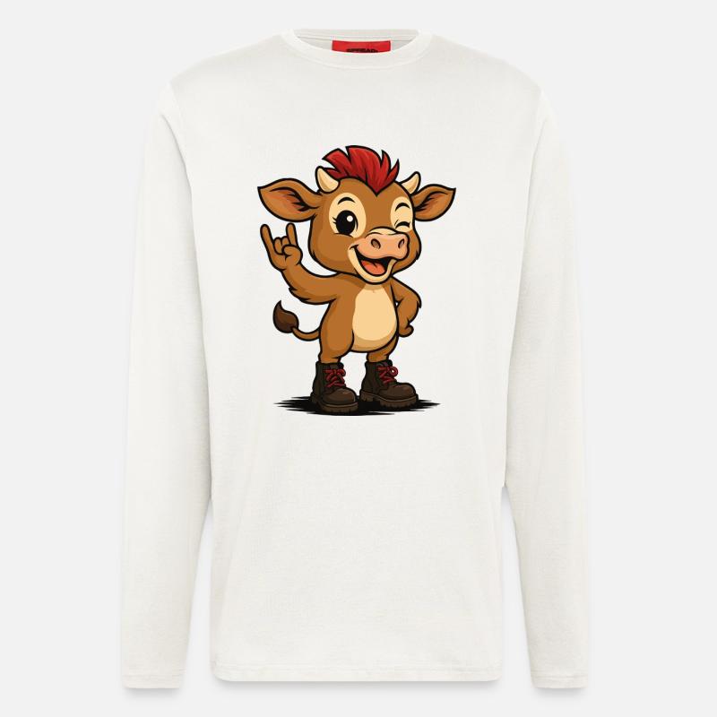 Punk Rock Calf - Langarmshirt - made by SPREAD  - OFF WHITE