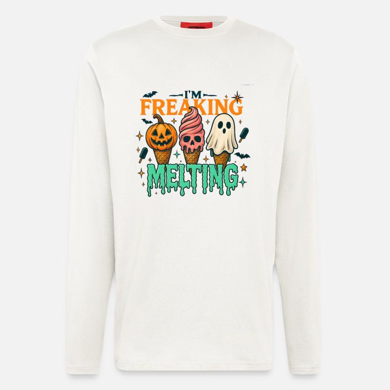 Halloween Eiscreme Grusel Design - Langarmshirt - made by SPREAD - OFF WHITE