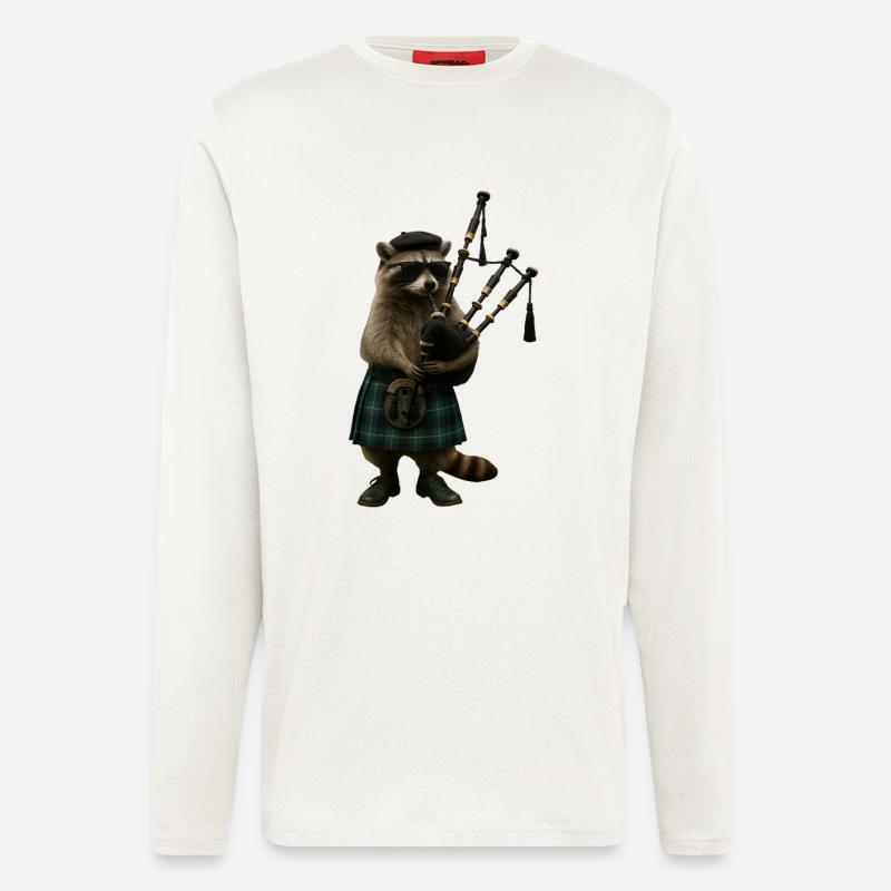 Waschbär Dudelsack - Langarmshirt - made by SPREAD  - OFF WHITE