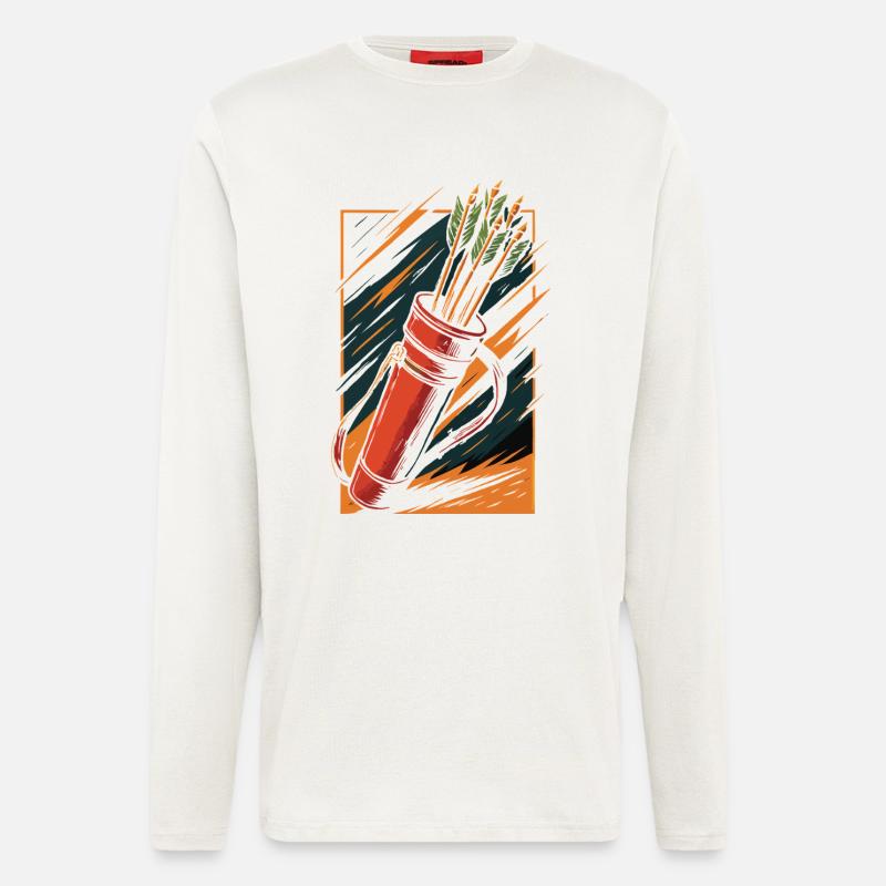 Bogenschießen Bogen Köcher Pfeile Design - Langarmshirt - made by SPREAD  - OFF WHITE
