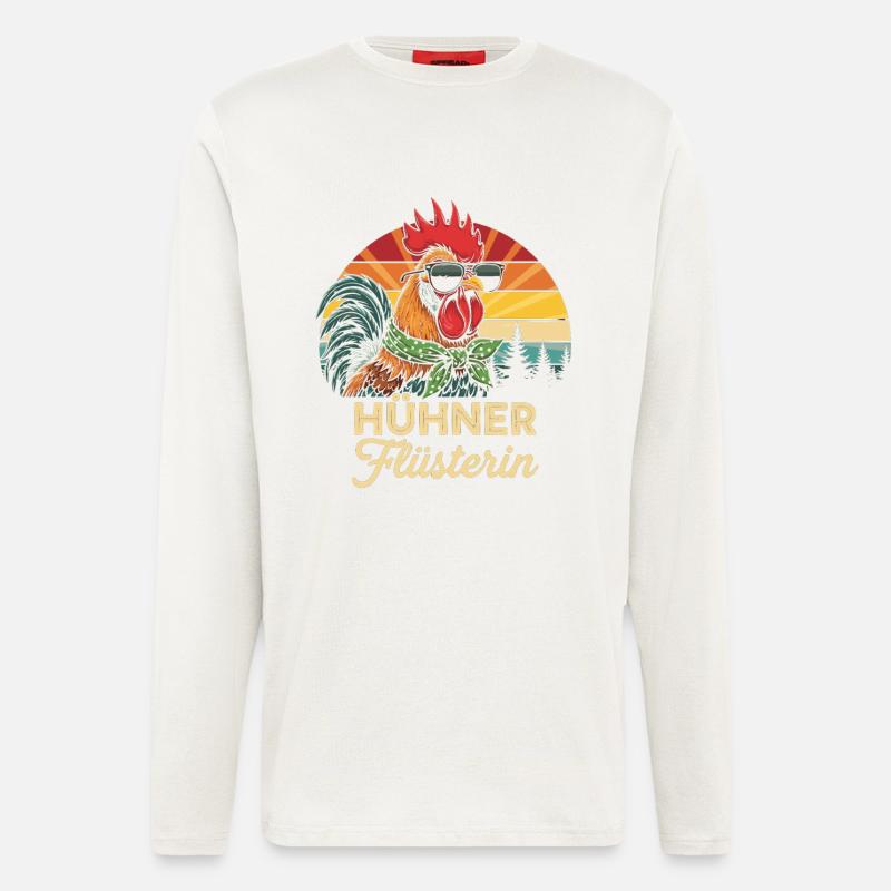 Chicken Whisperer Retro Sunset Gift - Longsleeve - made by SPREAD  - OFF WHITE