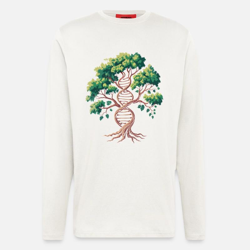Lebensbaum DNA Verschmelzung - Langarmshirt - made by SPREAD  - OFF WHITE