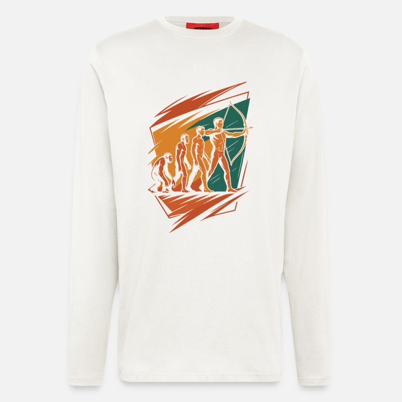 Entwicklung Des Bogenschießens Archer Bow Target - Langarmshirt - made by SPREAD  - OFF WHITE
