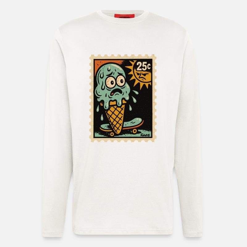 Melancholisches Eis und Sonnenstempel - Langarmshirt - made by SPREAD - OFF WHITE