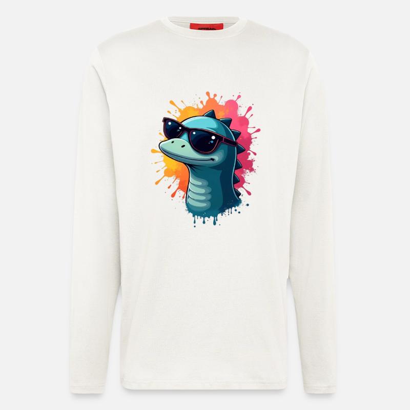 Cool Dino mit Sonnenbrille - Langarmshirt - made by SPREAD  - OFF WHITE