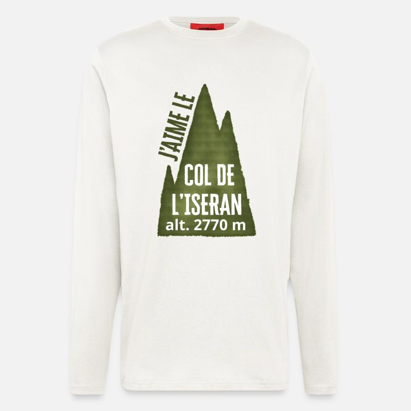 COL DE L’ISERAN ALT 2770 Meter - Langarmshirt - made by SPREAD - OFF WHITE