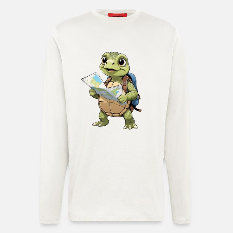 Abenteuertrend Schildkrötenreise - Langarmshirt - made by SPREAD  - OFF WHITE