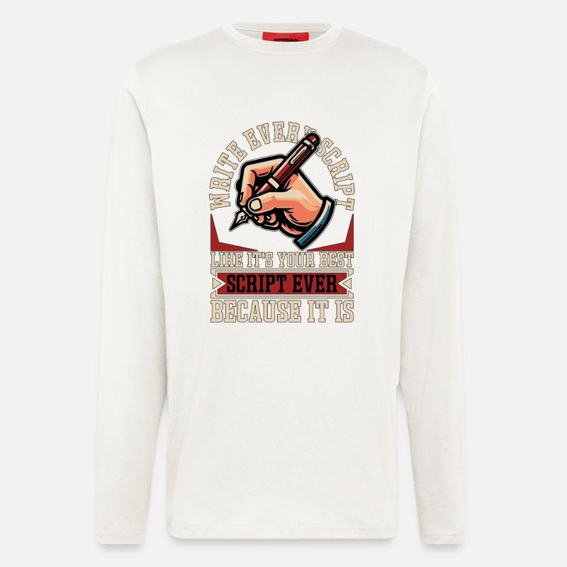 Screenwriter Write Every Script Like Scripwriting - Longsleeve - made by SPREAD  - OFF WHITE