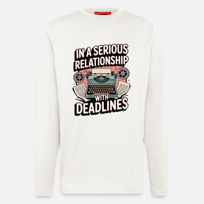 Scénariste en relation sérieuse Romancier - Manches longues bio décontracté fabriqué en UE - OFF WHITE