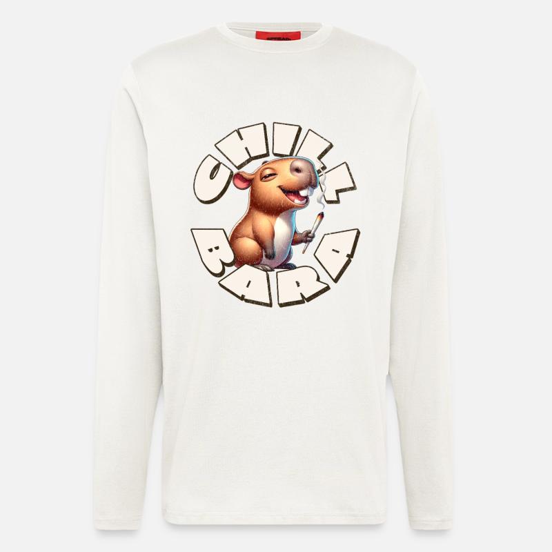 Capybara Chill Bara - Langarmshirt - made by SPREAD  - OFF WHITE
