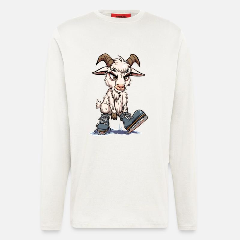 Grumpy goat skating - Longsleeve - made by SPREAD  - OFF WHITE