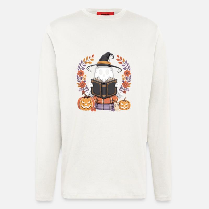 Witch Pumpkin Ghost Reader Design - Longsleeve - made by SPREAD  - OFF WHITE