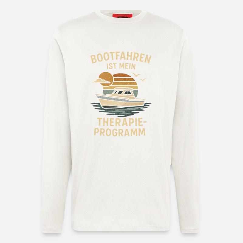 Boating is my therapy program - Longsleeve - made by SPREAD  - OFF WHITE