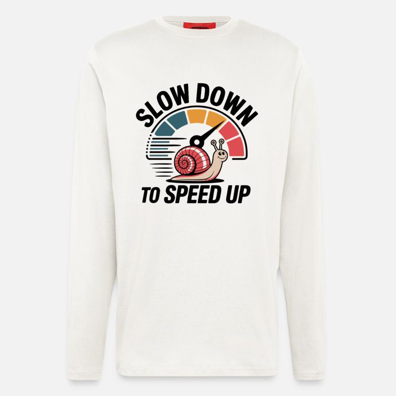 Langsamkeit Treibt Tempo - Langarmshirt - made by SPREAD  - OFF WHITE