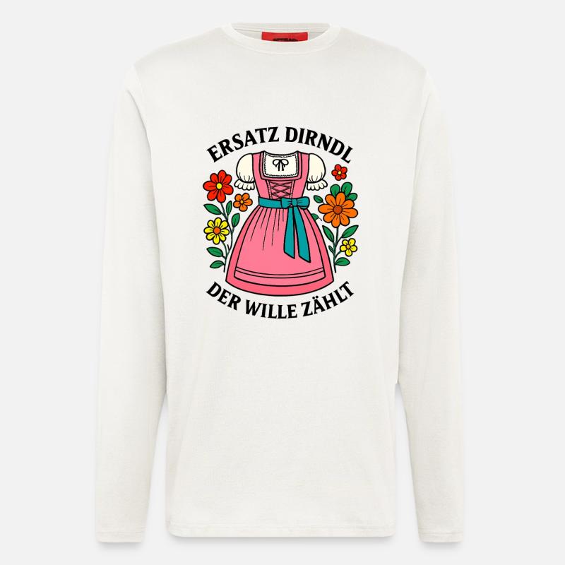Dirndl Ersatz – Der Wille zählt - Langarmshirt - made by SPREAD  - OFF WHITE