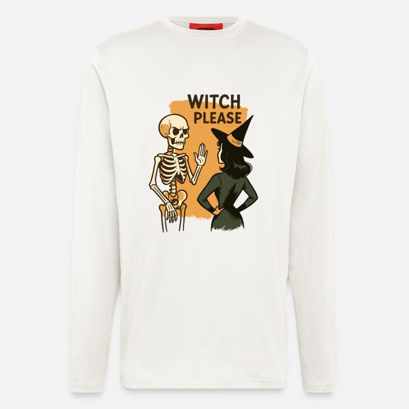 Witch Please Funny Skeleton Halloween Costume - Longsleeve - made by SPREAD - OFF WHITE
