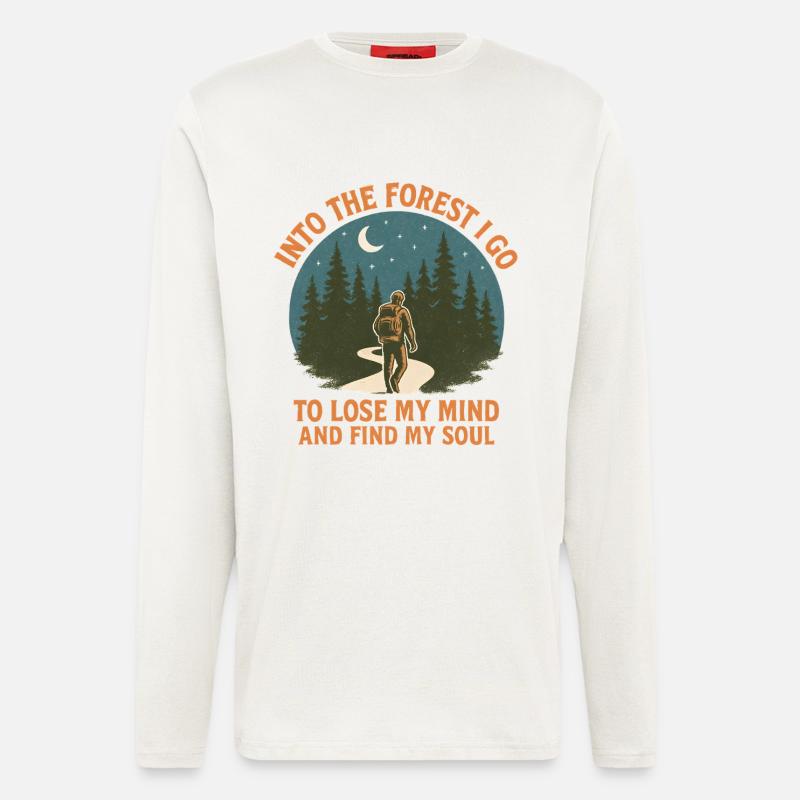 Wandern Wanderer Wald - Langarmshirt - made by SPREAD  - OFF WHITE