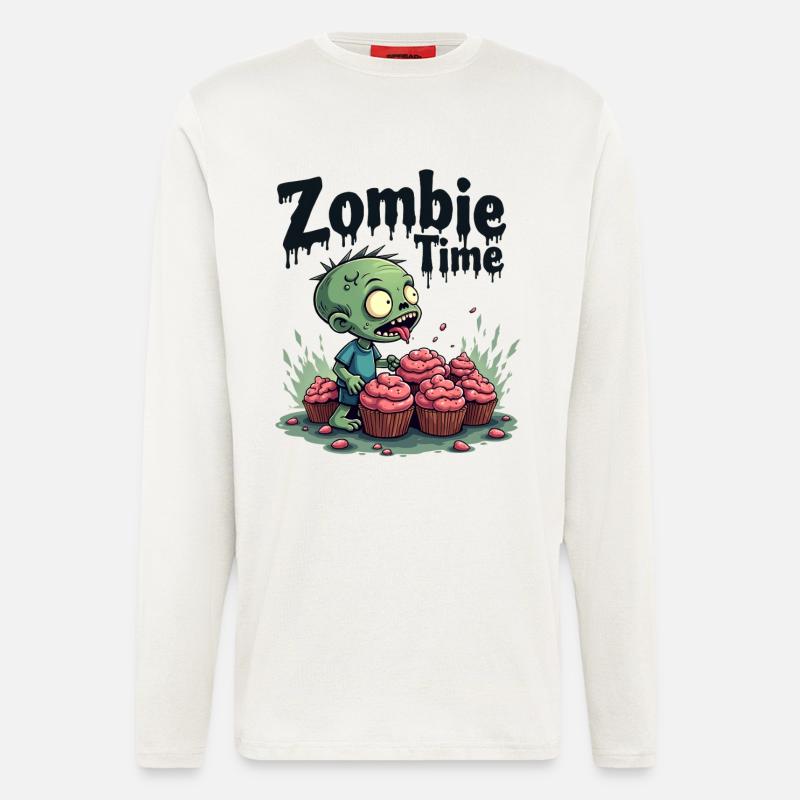 Zombie Time Cupcake Comic - Langarmshirt - made by SPREAD  - OFF WHITE
