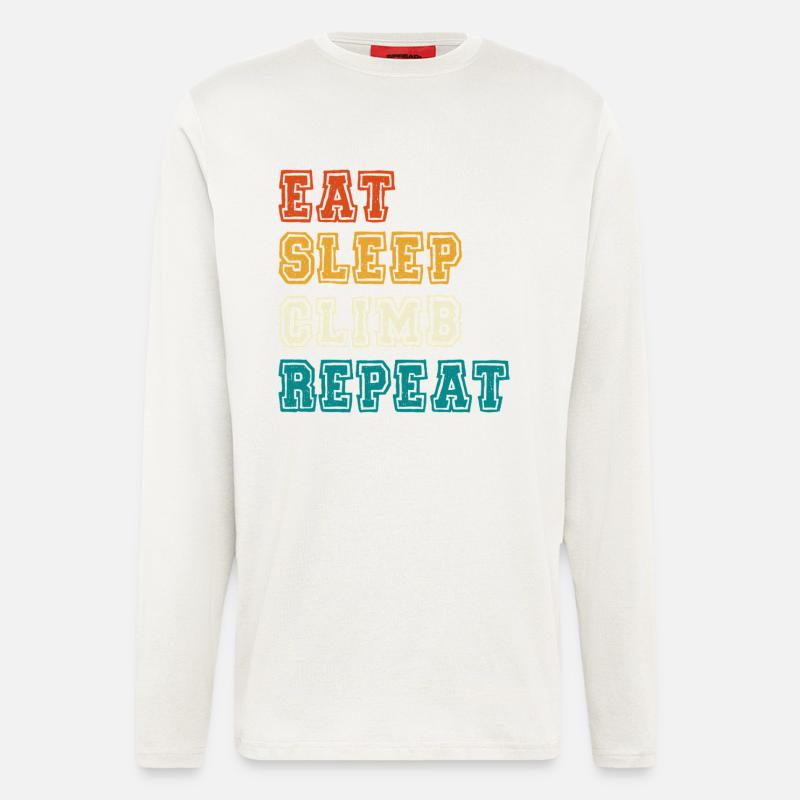 Eat Sleep Climb Repeat Design - Langarmshirt - made by SPREAD  - OFF WHITE