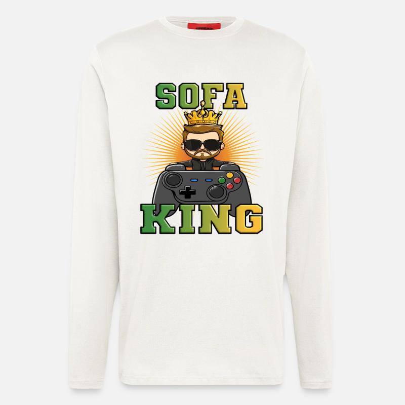 Gaming shirt - sofa king controller zocken - Langarmshirt - made by SPREAD - OFF WHITE