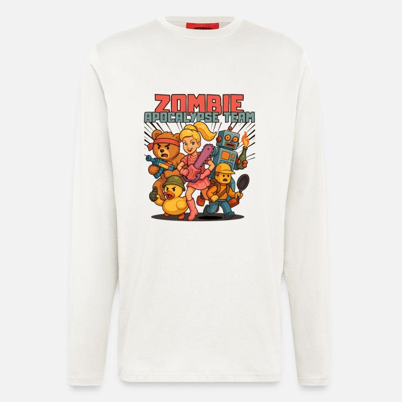 Das Zombie-Apokalypse-Team - Langarmshirt - made by SPREAD  - OFF WHITE
