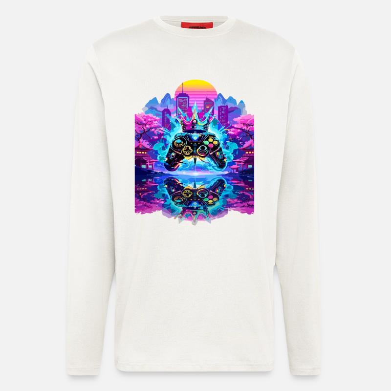 Gaming King Controller with Mirroring - Longsleeve - made by SPREAD  - OFF WHITE