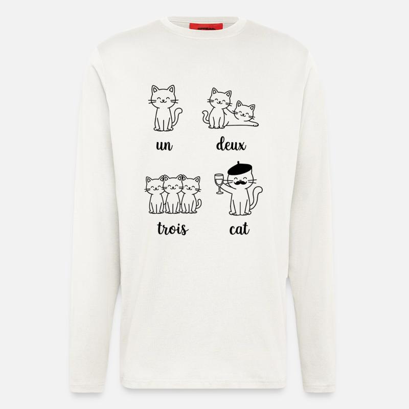 Cat Group Pun Pattern - Longsleeve - made by SPREAD  - OFF WHITE