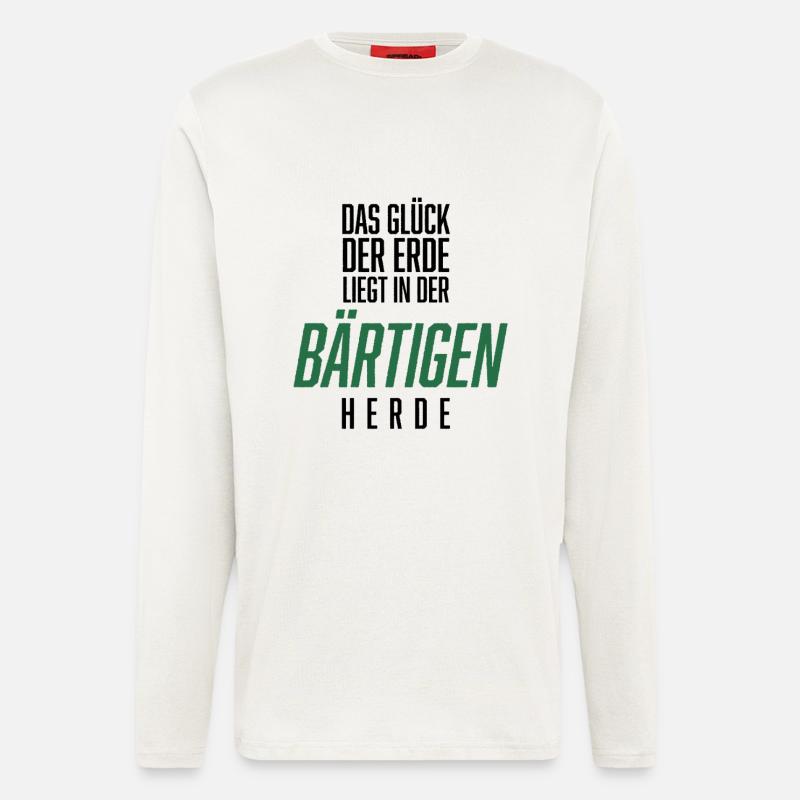 Bart, Bartträger, Lustiger Spruch, Bärtige Herde - Langarmshirt - made by SPREAD  - OFF WHITE