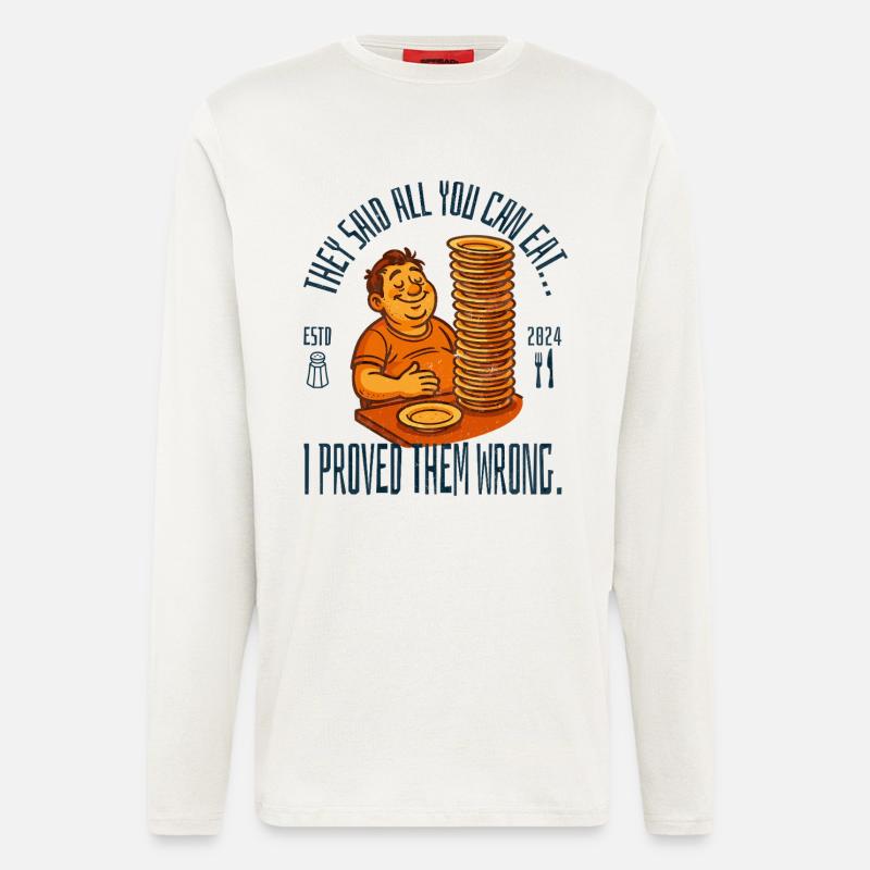 All You Can Eat - Langarmshirt - made by SPREAD  - OFF WHITE